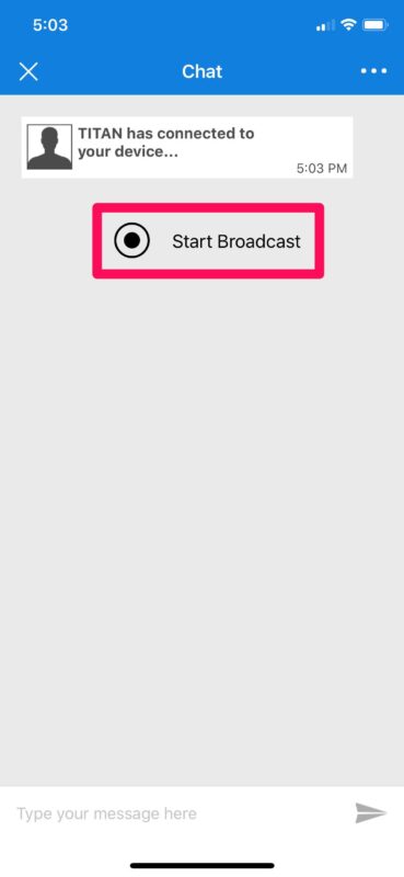 teamviewer iphone start broadcast