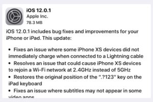 Mise à jour iOS 12.0.1 pour iPhone et iPad [Liens de téléchargement IPSW]