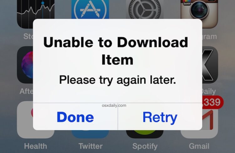 unable to install app iphone