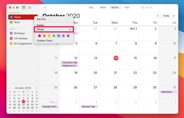 Comment fusionner des calendriers sur Mac