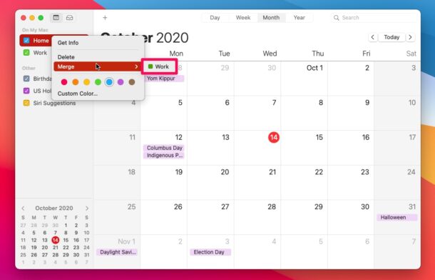 Comment fusionner des calendriers sur Mac