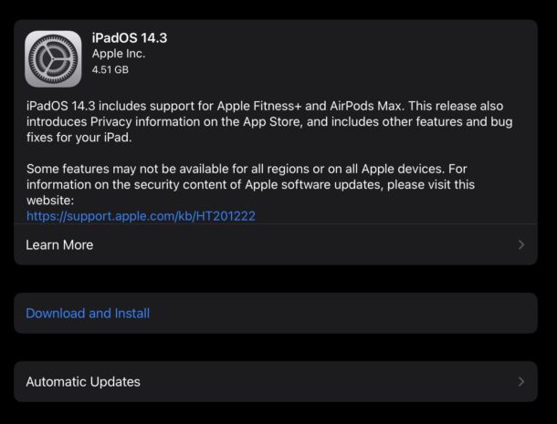 Téléchargement iOS 14.3 et iPadOS 14.3