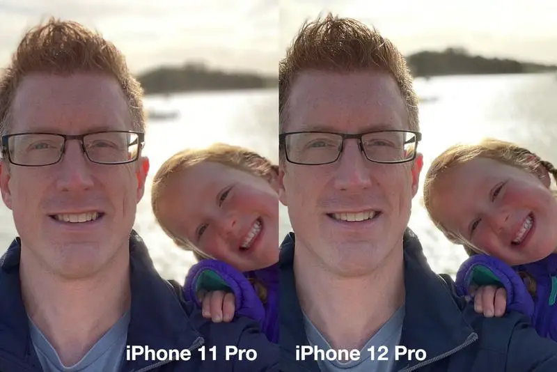 iPhone 12 Pro examen: Selfie comparaison photo