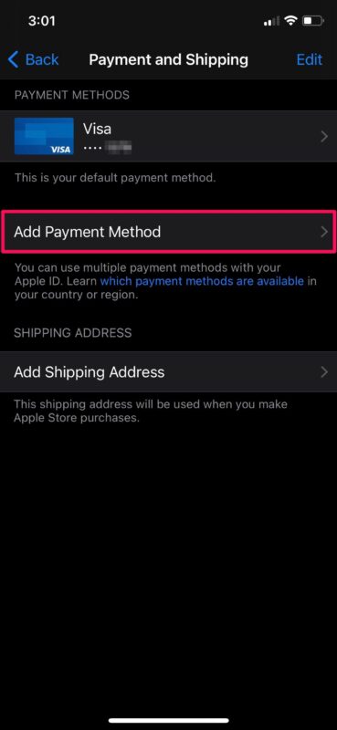 Comment ajouter une méthode de paiement à l'identifiant Apple sur iPhone et iPad