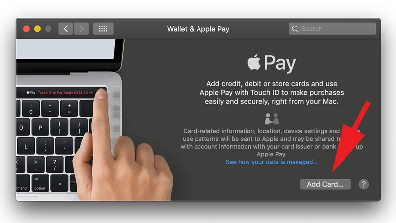 Comment utiliser Touch ID sur Mac : Ajout de la carte pour Apple Pay