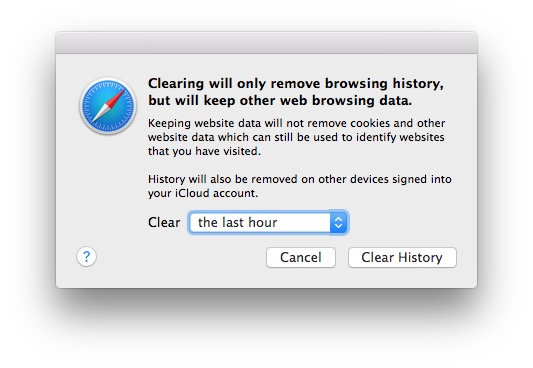 Safari supprime l'historique du navigateur mais conserve les données de navigation Web et les cookies sur Mac Safari