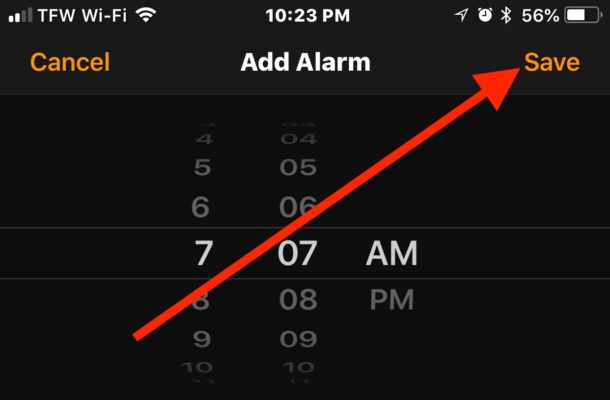 Enregistrer l'alarme vibrante sur iPhone