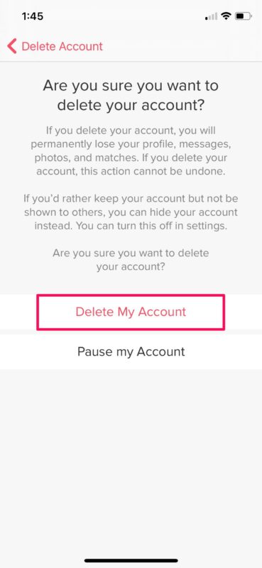 Comment supprimer votre compte Tinder sur iPhone