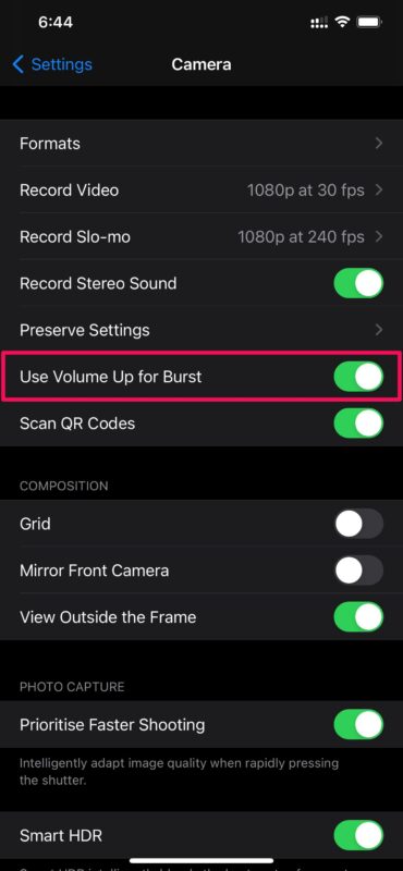 Comment utiliser les boutons de volume pour la rafale de caméra et la vidéo QuickTake sur iPhone et iPad