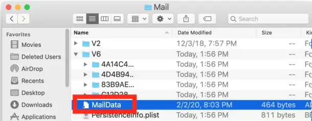 Déplacer l'alias de données Mail en dehors du dossier Mail