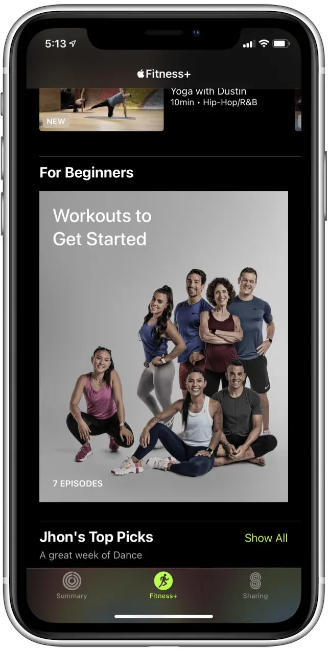 Entraînements Apple Fitness Plus pour les débutants