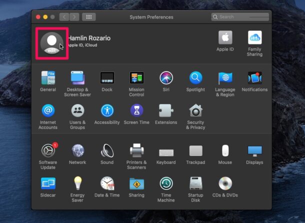 Comment changer l'image du profil de l'identifiant Apple sur Mac
