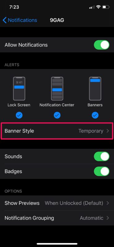 Comment activer les notifications persistantes sur iPhone et iPad