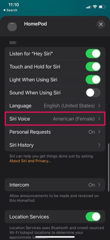 Comment changer la voix et l'accent de Siri sur HomePod