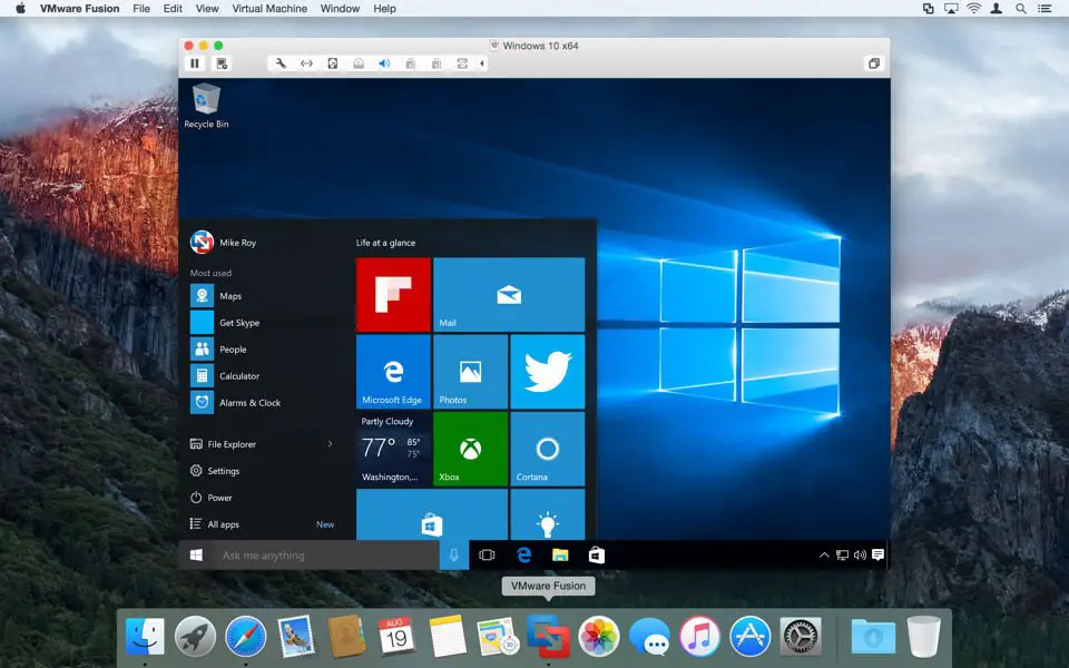 Pour installer Windows sur un Mac: VMWare Desktop