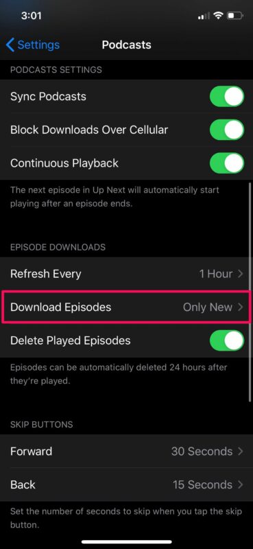 Comment arrêter le téléchargement automatique de nouveaux épisodes de podcasts sur iPhone et iPad