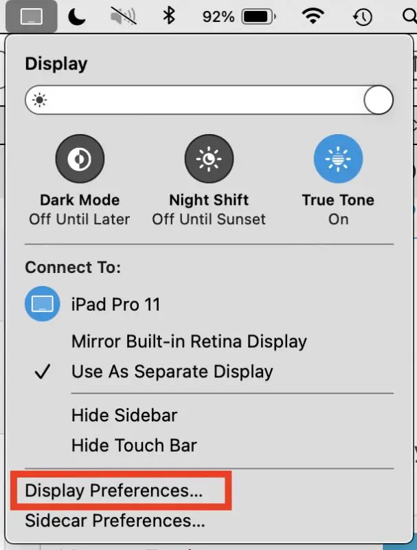 Comment changer la position de l'iPad Sidecar sur Mac