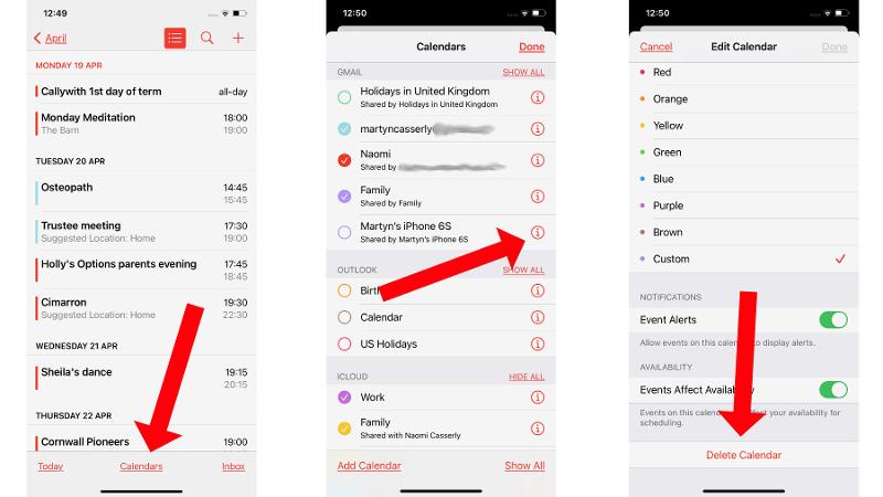 Comment supprimer le spam de calendrier sur iPhone: suppression de calendriers