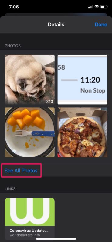 Comment enregistrer toutes les photos à partir de messages sur iPhone et iPad