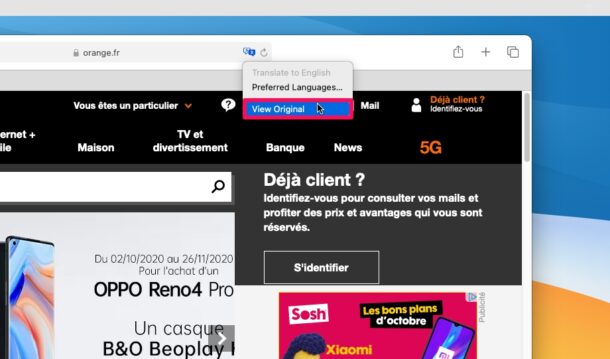 Comment utiliser Traduire des pages Web dans Safari pour Mac