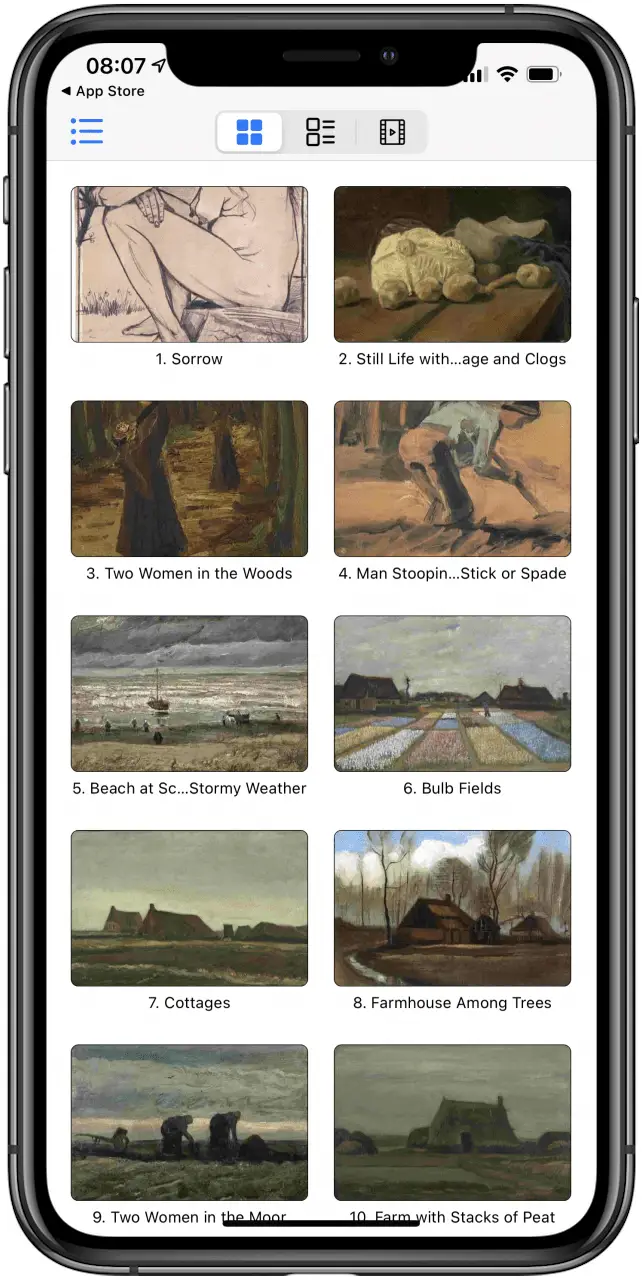 Peintures de l'application Van Gogh