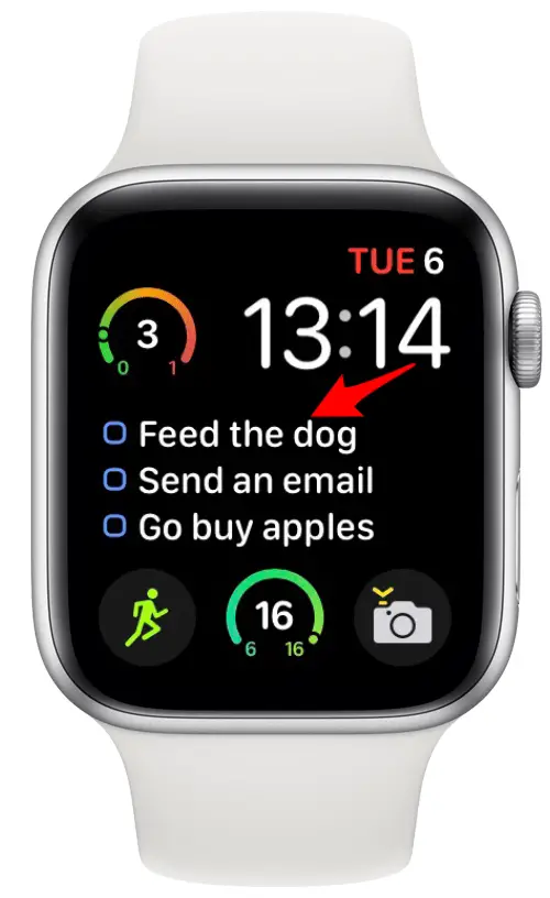 Complication Things 3 sur un visage Apple Watch