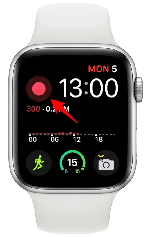 Appuyez simplement sur le raccourci Enregistrer sur un cadran Apple Watch