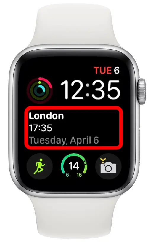 Complication CalZones sur un cadran Apple Watch