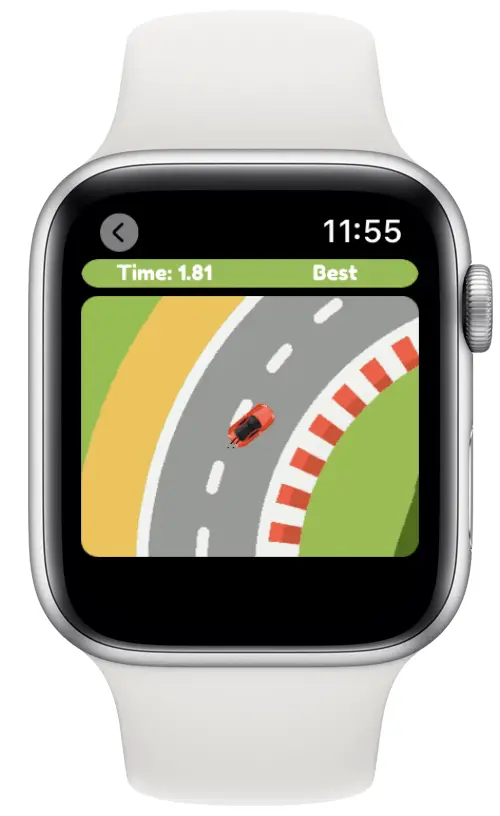 Jeu de conduite automobile pour Apple Watch