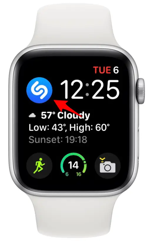 Complication Shazam sur un cadran Apple Watch