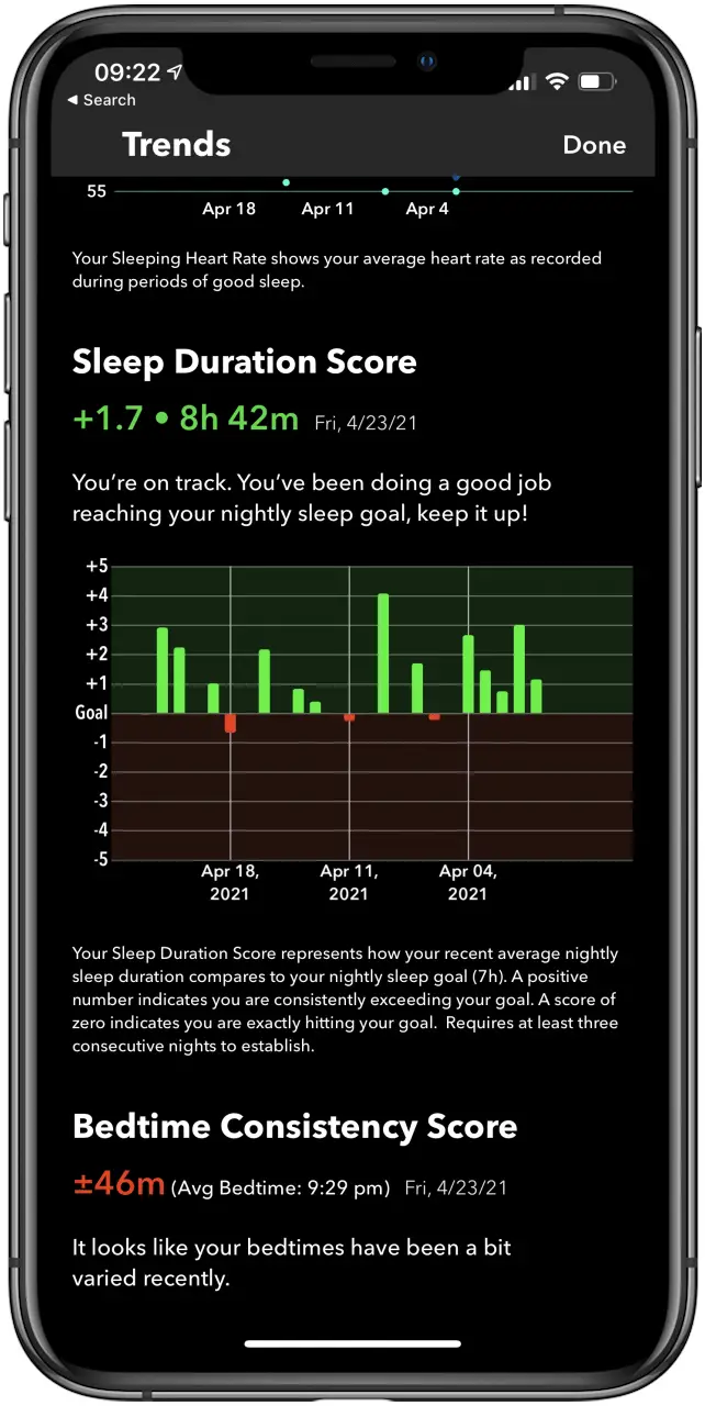 Application Sleep ++ pour le suivi du sommeil.