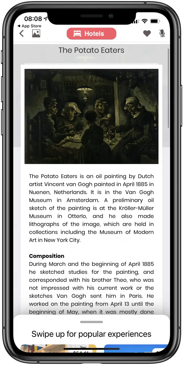 Application du guide des visiteurs du musée Van Gogh