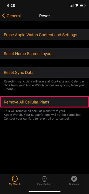 Comment réinitialiser les forfaits cellulaires sur Apple Watch