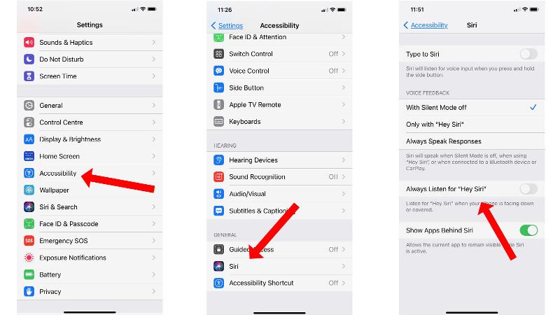 Comment utiliser Siri lorsque l'écran de l'iPhone est couvert: paramètres Aceessibility