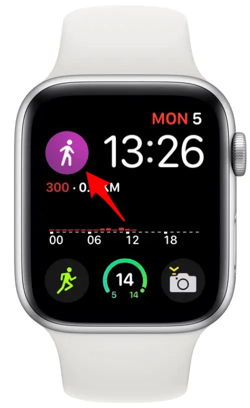 Complication Map My Walk sur un cadran Apple Watch
