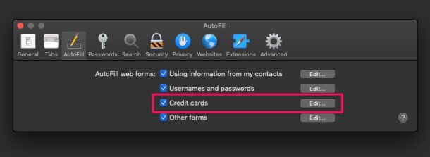 Comment ajouter des cartes de crédit au remplissage automatique de Safari sur Mac