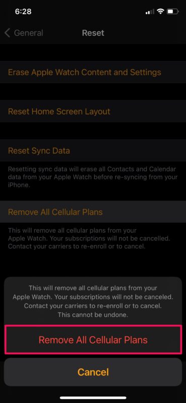 Comment réinitialiser les forfaits cellulaires sur Apple Watch