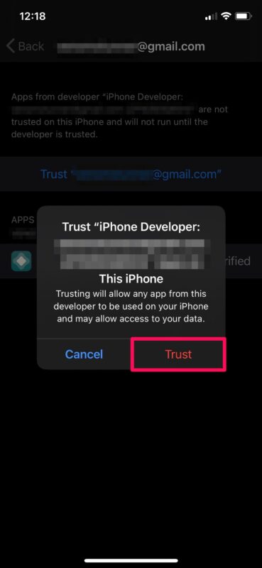 Comment faire confiance à une application sur iPhone et iPad