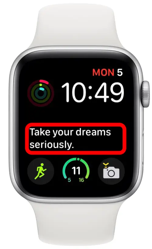 Citations quotidiennes de motivation sur le visage de l'Apple Watch