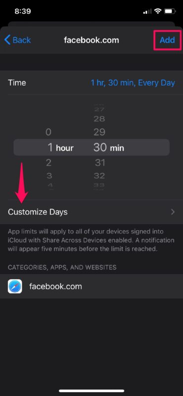 Comment définir des limites de temps sur les sites Web sur iPhone et iPad