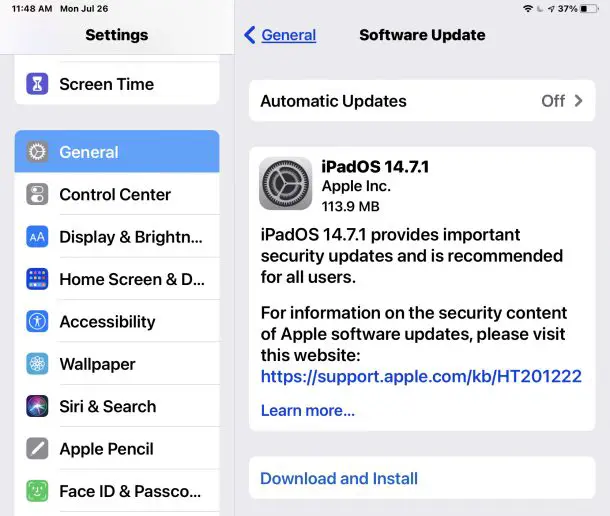 iOS 14.7.1 et iPadOS 14.7.1