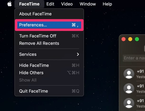 Comment changer l'identifiant de l'appelant FaceTime sur Mac