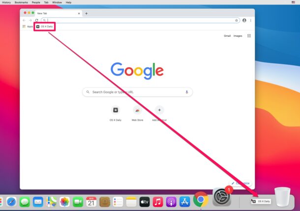Comment ajouter des signets Chrome au Dock Mac