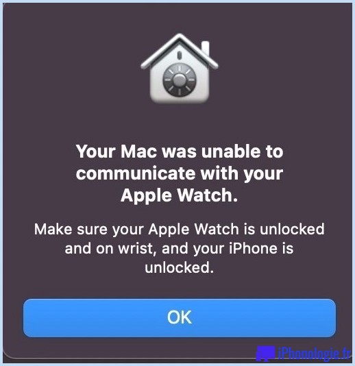 Correction de Mac incapable de communiquer avec l'erreur Apple Watch