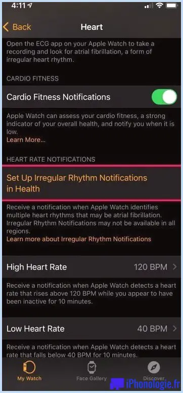 Comment configurer Apple Watch pour signaler une fréquence cardiaque élevée