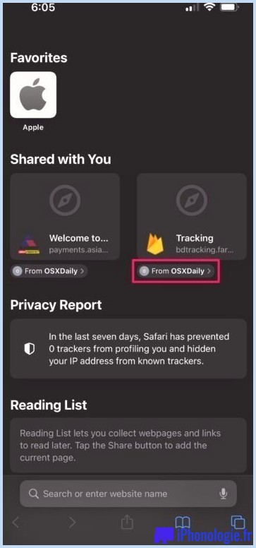 Comment voir tous les liens partagés avec vous via les messages de Safari