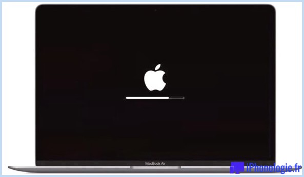 l'installation de macOS affiche une barre de progression