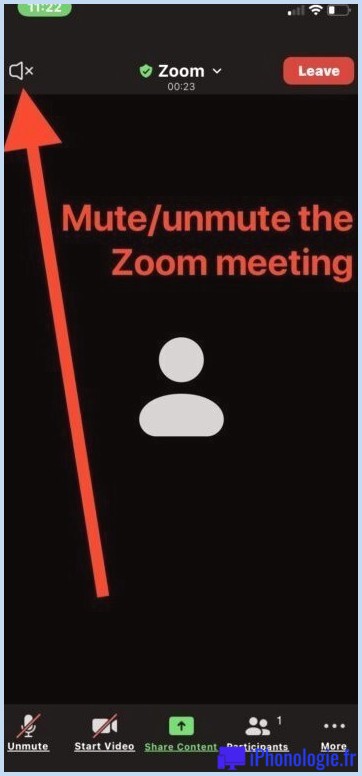 Désactiver ou réactiver toute la réunion Zoom sur iPhone