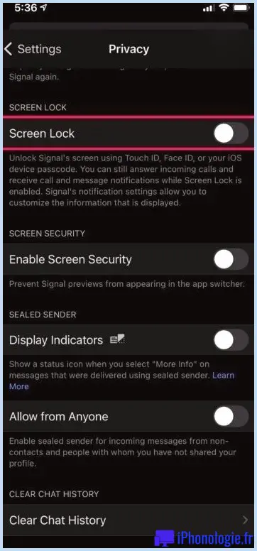 Comment verrouiller le signal avec Face ID ou Touch ID sur iPhone
