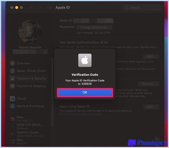 Comment obtenir manuellement les codes Apple 2FA sur Mac